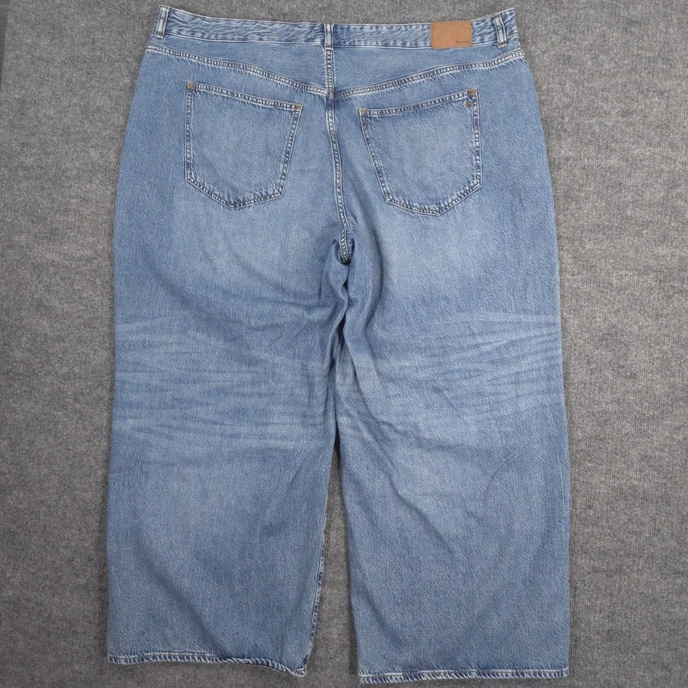 Madewell Jeans‎ Womens 24W Blue Superwide-Leg Whiskered Billings Wash Denim